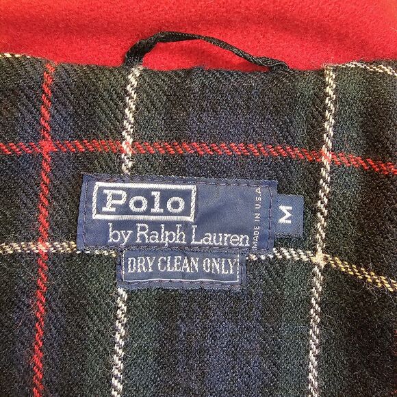 Polo Ralph Lauren Vtg 80s Wool Jacket Coat Mens M Utility Chore Buckleback USA - Picture 7 of 12